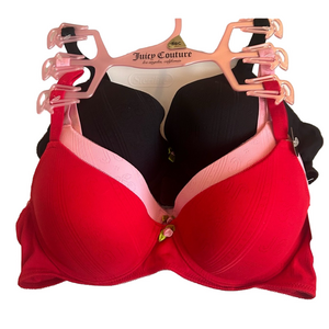 Juicy Couture Sexy Push-up Bra’s - Set of 3 Black. Red and Pink 38C NWT